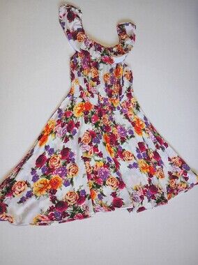 Measeor Floral Summer Dress Sz XL (Runs Small) See Measurements